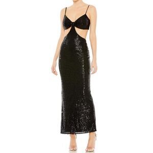 Ieena for Mac Duggal 70130 Cutout Waist Sequin Dress